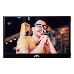 AOC 15.6" 60 Hz LCD Portable Monitor, Black (16T3E)* Flat Monitors