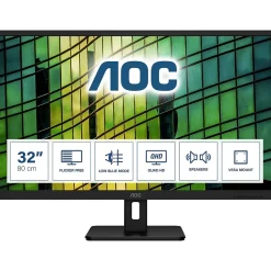 AOC 31.5" LED Monitor, Black (Q32E2N)* Flat Monitors