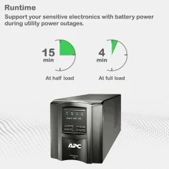 Battery Backup<APC Series 750VA UPS with SmartConnect, 6-Outlets, Black (SMT750C)