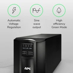 Battery Backup<Schneider APC Smart-UPS, Line Interactive, 1500VA, Tower, 120V, 8x NEMA 5-15R outlets, SmartConnect Port+SmartSlot, AVR, LCD (SMT1500C)