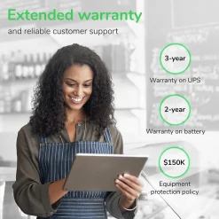 Battery Backup<Schneider APC Smart-UPS, Line Interactive, 1500VA, Tower, 120V, 8x NEMA 5-15R outlets, SmartConnect Port+SmartSlot, AVR, LCD (SMT1500C)