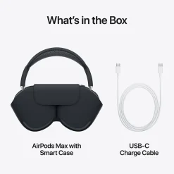 Apple AirPods Max Wireless Active Noise Canceling Over-Ear Headset, USB-C, Bluetooth, Blue (MWW63AM/A)