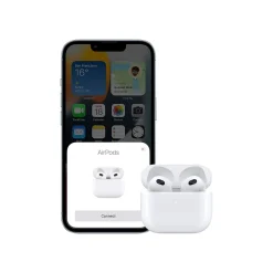 Headphones<Apple AirPods (3rd Generation) Bluetooth Earbuds with Magsafe Charging Case, White (MME73AM/A)