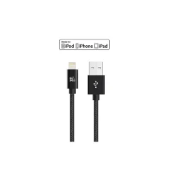 LAX Gadgets Apple Certified Durable Lightning Cable for iPhone, iPad, 4ft Black (LGHTMFI4FT-BLK)