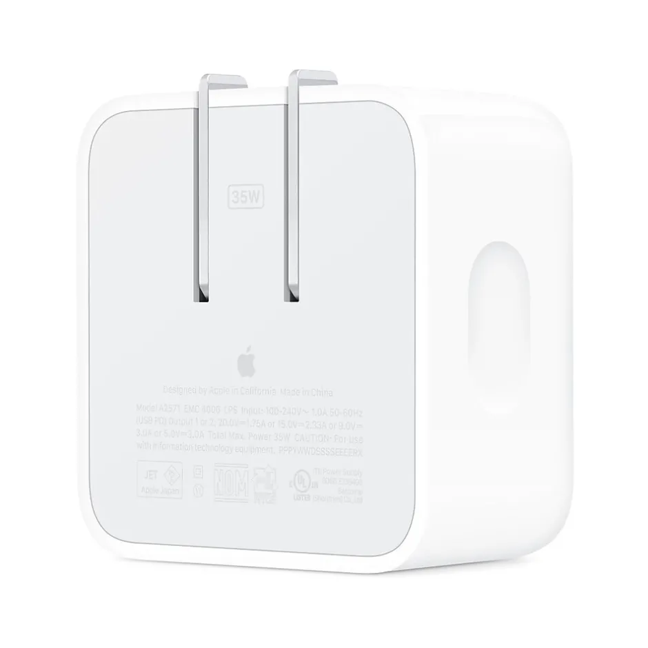 Apple Dual USB Type-C Compact Power Adapter, White (MNWM3AM/A)