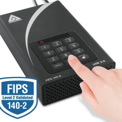 Apricorn Aegis Padlock DT FIPS ADT-3PL256F-12TB 12 TB External Hard Drive, Desktop, TAA Compliant (ADT-3PL256F-12TB)* External Hard Drives