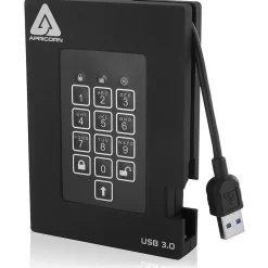 Apricorn Aegis Padlock Fortress 1TB USB 3.0 External Hard Drive, Black (A25-3PL256-1000F)* External Hard Drives