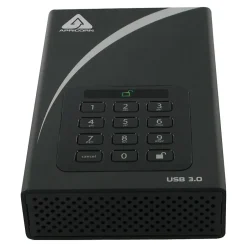 Apricorn Aegis Padlock 4TB USB 3.0 External Hard Drive, Black and White (ADT-3PL256-4000)* External Hard Drives