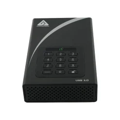 Apricorn Aegis Padlock 6TB USB 3.0 External Hard Drive, Black/White (ADT-3PL256-6000)* External Hard Drives