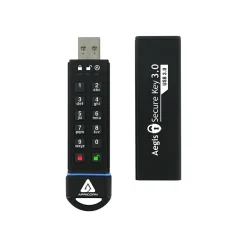 Apricorn Aegis Secure Key 30GB USB 3.0 Type A Flash Drive, Black (ASK3-30GB)* Usb Flash Drives