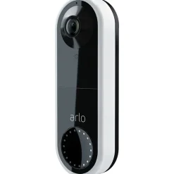 Smart Doorbells<Arlo Essential Wi-Fi Wired Smart Video Doorbell, White (AVD1001-100NAS)
