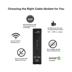 Arris SURFboard SBG7600AC2 Desktop DOCSIS 3.0 Cable Modem & Wi-Fi Router* Modems