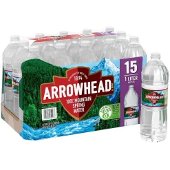 Bottled Water<Arrowhead 100% Mountain Spring Water, 33.8 oz. Plastic Bottles, 15/Carton (11475327)