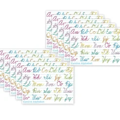Clearance Productions® Smart Poly® PosterMat Pals® Space Savers Traditional Cursive, 13" x 9.5", Pack of 10 (ASH97008) Dry Erase