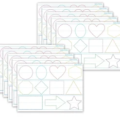 Best Productions® Smart Poly® PosterMat Pals® Space Savers Shapes Tracing, 13" x 9.5", Pack of 10 (ASH97018) Dry Erase