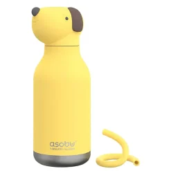 Water Bottles<ASOBU Bestie Bottle Dog Stainless Steel Vacuum Insulated Water Bottle, 16 oz., Yellow (ADNASBV44DO)