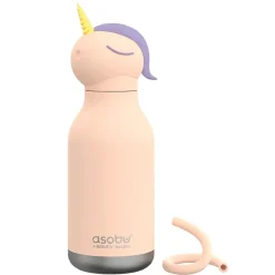 Water Bottles<ASOBU Bestie Bottle Unicorn Stainless Steel Vacuum Insulated Water Bottle, 16 oz., Pink (ADNASBV44UN)