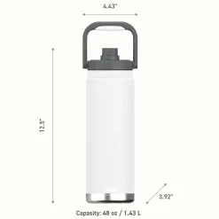 Water Bottles<ASOBU Canyon Stainless Steel Vacuum Insulated Water Bottle, 50 oz., White (ADNATMF7W)