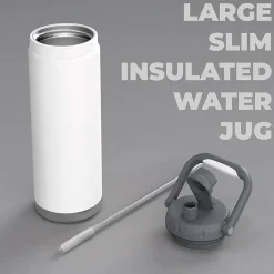 Water Bottles<ASOBU Canyon Stainless Steel Vacuum Insulated Water Bottle, 50 oz., White (ADNATMF7W)