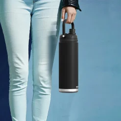 Water Bottles<ASOBU Canyon Stainless Steel Vacuum Insulated Water Bottle, 50 oz., Black (ADNATMF7BK)