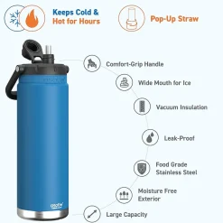 Water Bottles<ASOBU Canyon Stainless Steel Vacuum Insulated Water Bottle, 50 oz., Blue (ADNATMF7B)
