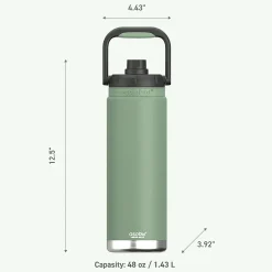 Water Bottles<ASOBU Canyon Stainless Steel Vacuum Insulated Water Bottle, 50 oz., Green (ADNATMF7G)