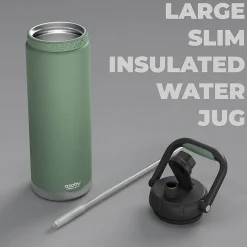 Water Bottles<ASOBU Canyon Stainless Steel Vacuum Insulated Water Bottle, 50 oz., Green (ADNATMF7G)