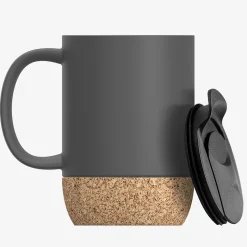 ASOBU Ceramic Travel Mug with Cork Base, 12 oz., Gray (SM50GREY)