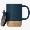 ASOBU Ceramic Travel Mug with Cork Base, 12 oz., Blue (SM50B)