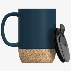 ASOBU Ceramic Travel Mug with Cork Base, 12 oz., Blue (SM50B)
