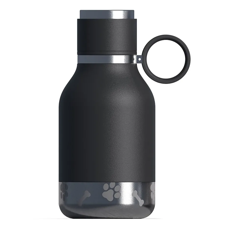 Water Bottles<ASOBU Insulated Water Bottle with Removable Dog Bowl, 33 oz., Black (NA-SDB1)