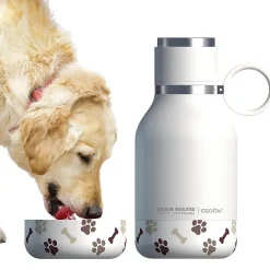 Water Bottles<ASOBU Insulated Water Bottle with Removable Dog Bowl, 33 oz., White (NA-SDB1)
