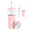 ASOBU Marina See-Through Triton Tumbler with Flexible Straw, 28 oz., Pink (ICT400)
