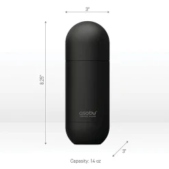 Water Bottles<ASOBU Orb Stainless Steel Vacuum Insulated Water Bottle, 14 oz., Silver (ADNASBV30SIL)