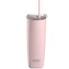 ASOBU 20-Ounce Aquilina Double-Wall-Insulated Stainless Steel Tumbler with Straw, Pink (NA-BF23P)