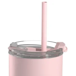 ASOBU 20-Ounce Aquilina Double-Wall-Insulated Stainless Steel Tumbler with Straw, Pink (NA-BF23P)