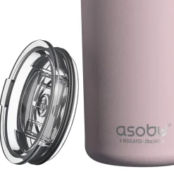ASOBU Stainless Steel Double Wall Insulated Travel Mug, 20 oz., Pink (ADNANASM90P)