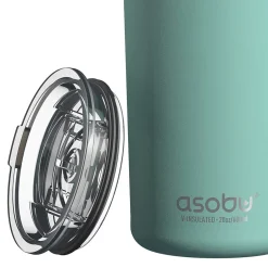 ASOBU Stainless Steel Double Wall Insulated Travel Mug, 20 oz., Mint (ADNANASM90MINT)