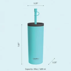 ASOBU Super Sippy Insulated Coffee Tumbler, 20 oz., Teal (NA-ICT200)