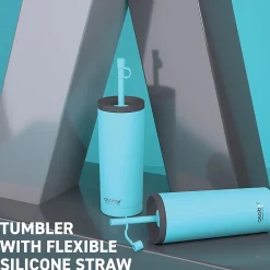 ASOBU Super Sippy Insulated Coffee Tumbler, 20 oz., Teal (NA-ICT200)