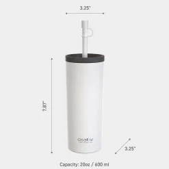 ASOBU Super Sippy Insulated Coffee Tumbler, 20 oz., White (NA-ICT200)