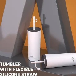 ASOBU Super Sippy Insulated Coffee Tumbler, 20 oz., White (NA-ICT200)