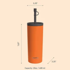 ASOBU Super Sippy Insulated Coffee Tumbler, 20 oz., Orange (NA-ICT200)