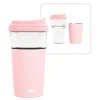 ASOBU Vista Stainless Steel Clear-Insulation Tritan Coffee Mug, 20 oz., Pink (SM40)