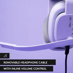Logitech Astro A10 Gen 2 Stereo Over-the-Ear Gaming Headset, Lilac (939-002076)* Gaming Headsets