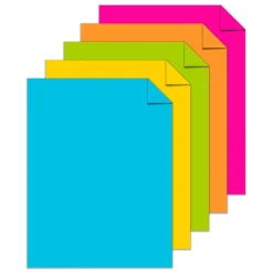 Clearance 65 lb. Cardstock Paper, 8.5" x 11", Bright Assortment, 50 Sheets/Pack (99326-01) Card Stock