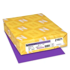Best 65 lb. Cardstock Paper, 8.5" x 11", Purple, 250 Sheets/Pack (WAU21971) Card Stock