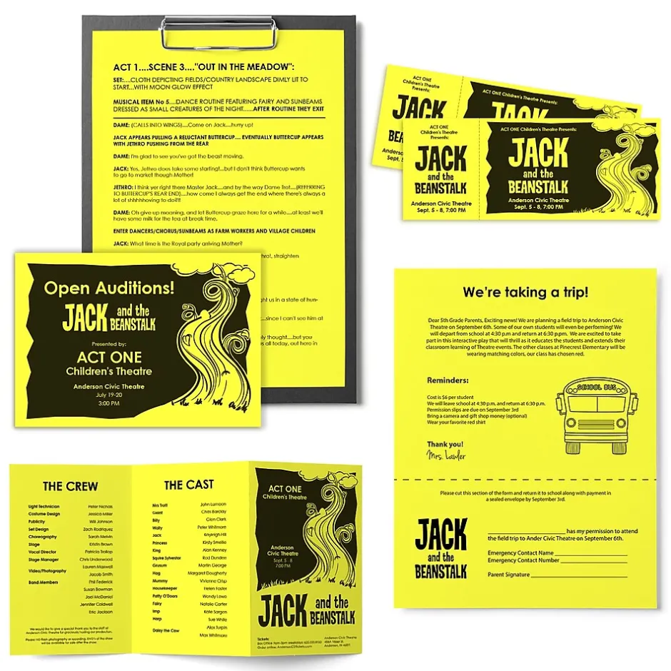 Discount Colored Paper, 24 lbs., 8.5" x 11", Lift-Off Lemon, 500 Sheets/Ream (21011) Multipurpose Paper