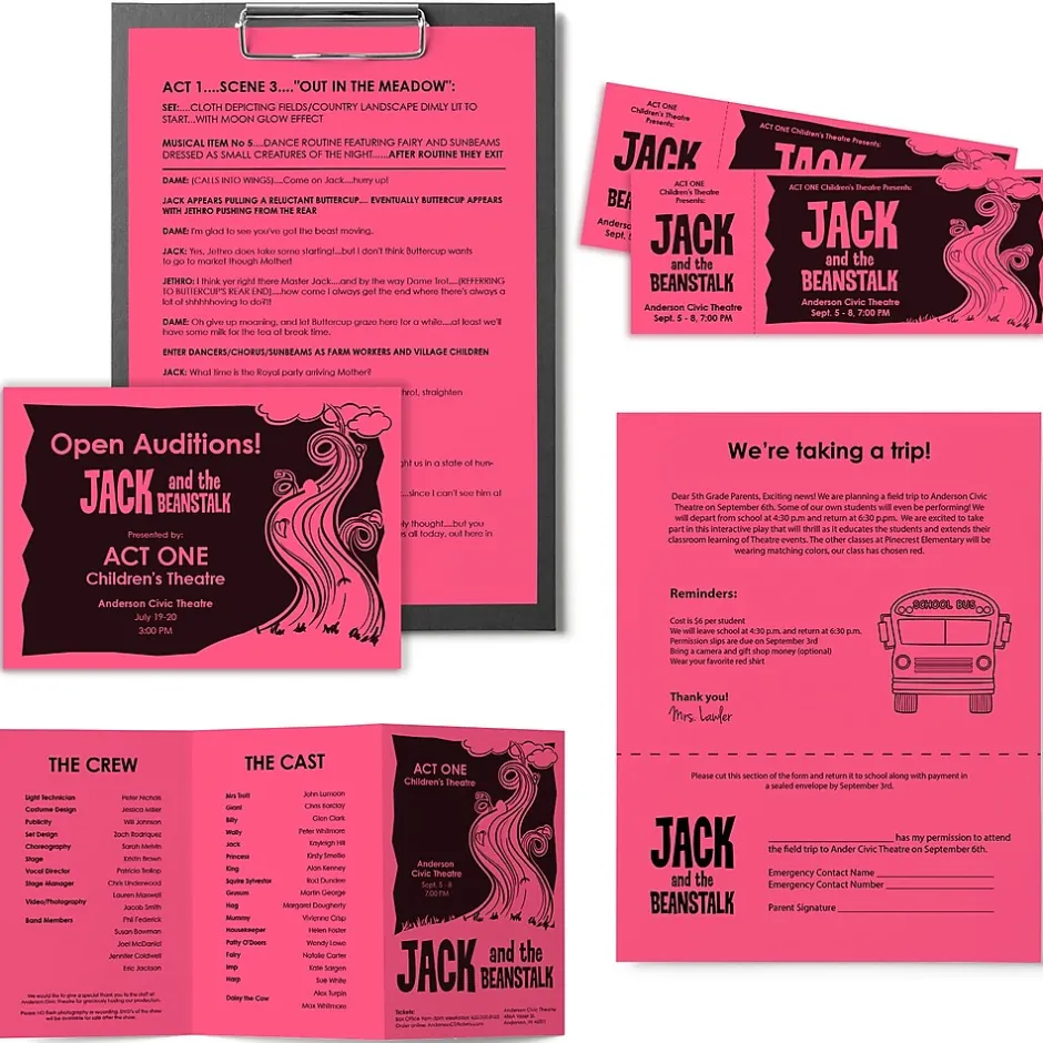 Sale Colored Paper, 24 lbs., 8.5" x 11", Plasma Pink, 500 Sheets/Ream (22119) Multipurpose Paper