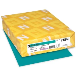 Hot Colored Paper, 24 lbs., 8.5" x 11", Terrestrial Teal, 500 Sheets/Ream (21849/22479) Multipurpose Paper